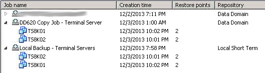 Both a Local and Deduped option for doing restores